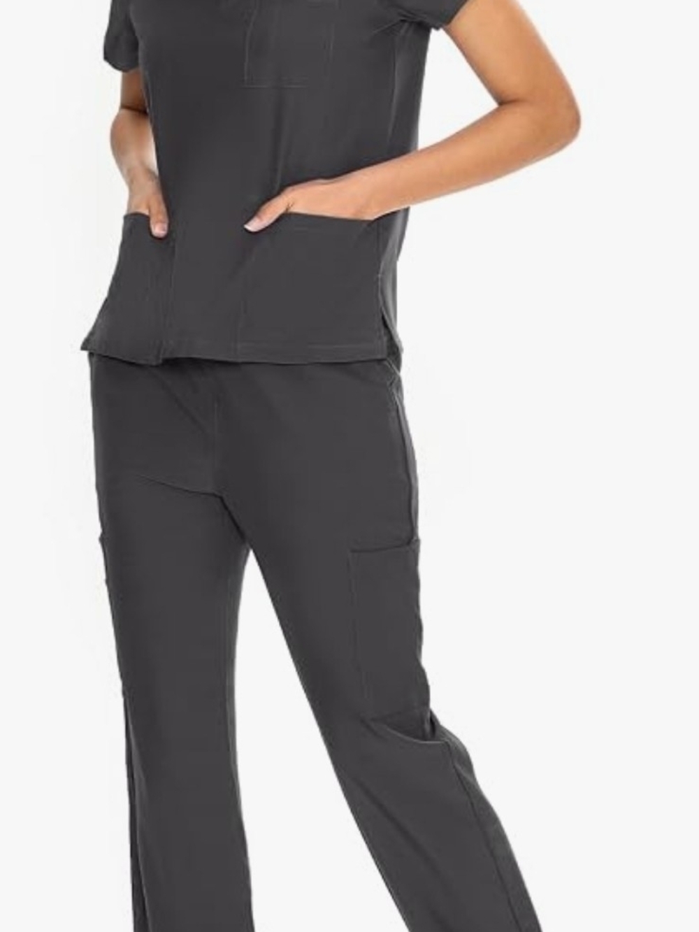 Women's Gray Medical Scrub Set - Classic Fit